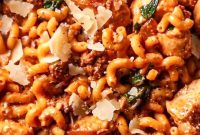 Creamy Chicken and Chorizo Pasta Bake