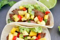 Southwestern Grilled Flank Steak Tacos with Mango Salsa