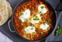 Potato Shakshuka: Slow Cooker or Skillet Tomato-Poached Eggs