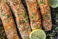 Lemon Butter Salmon Recipe with Crispy Skin and Garlic