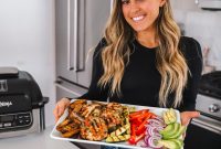 Grilled Turkey Burgers with Roasted Fingerling Potatoes & Veggies