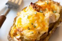 Air Fryer Twice-Baked Potatoes with Chicken and Crispy Bacon