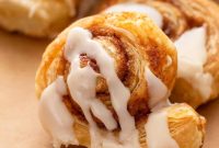 Flaky Puff Pastry Cinnamon Rolls with Gooey Cinnamon Filling