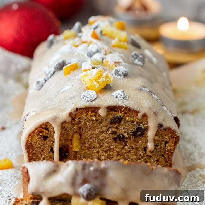 Festive Gingerbread Loaf with Cinnamon Glaze