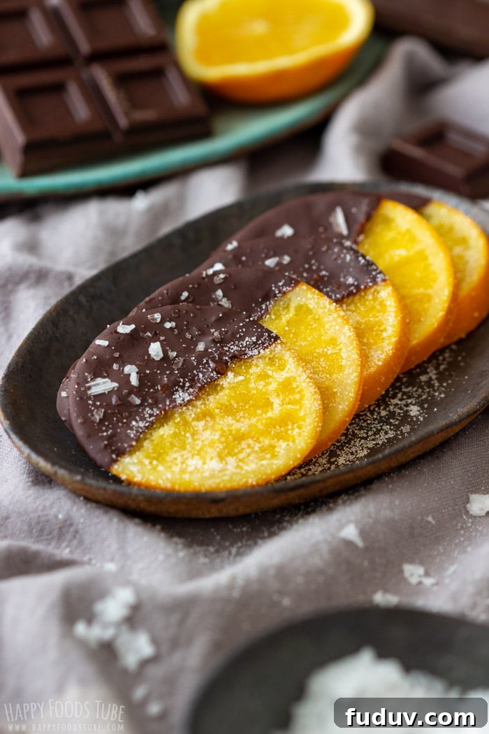 Candied Orange Slices Dipped in Chocolate