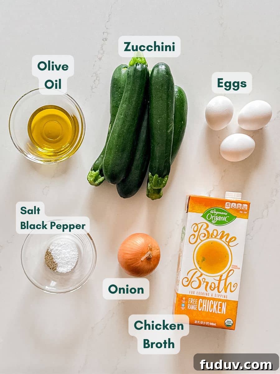 An overhead image of labeled recipe ingredients.