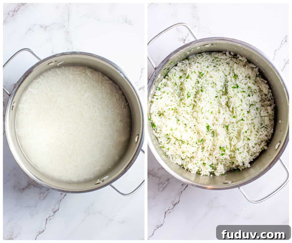 Cilantro Lime Rice Recipe: Flavorful Side Dish in 20 Minutes 5 Step by step photos on how to make Lime Rice