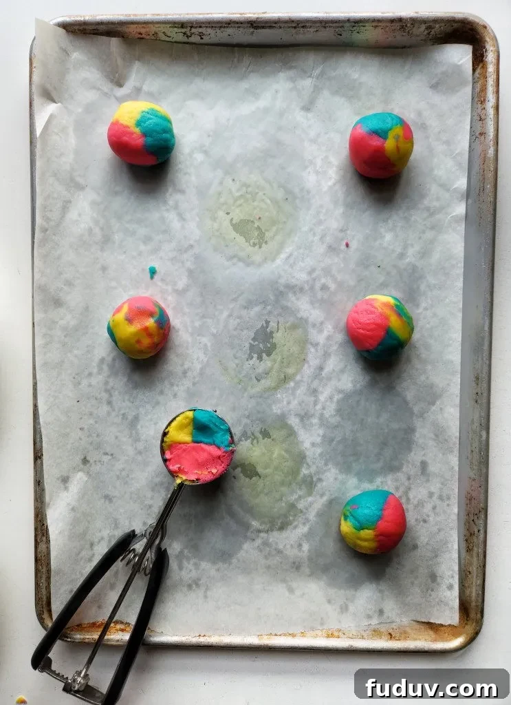 making the tie dye cookies
