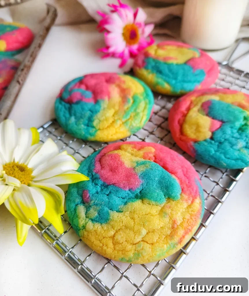 Tie dye cookies