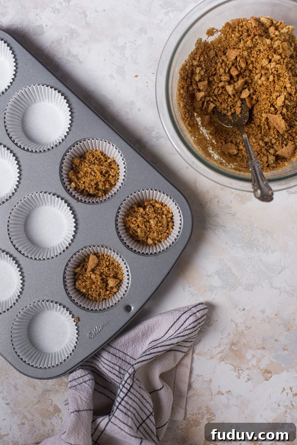Mini Lemon Cheesecakes Recipe: Zesty Bite-Sized Desserts 4 Pressed crusts