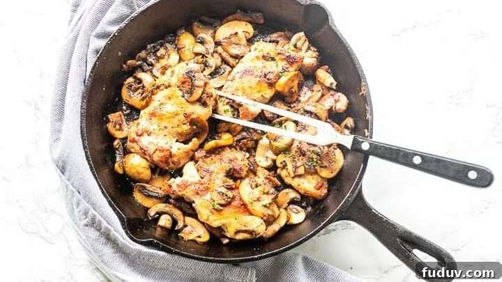 Garlic Chicken Thighs With Mushrooms