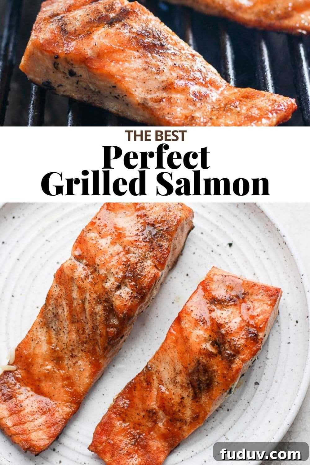 Pinterest image for how to grill salmon. 