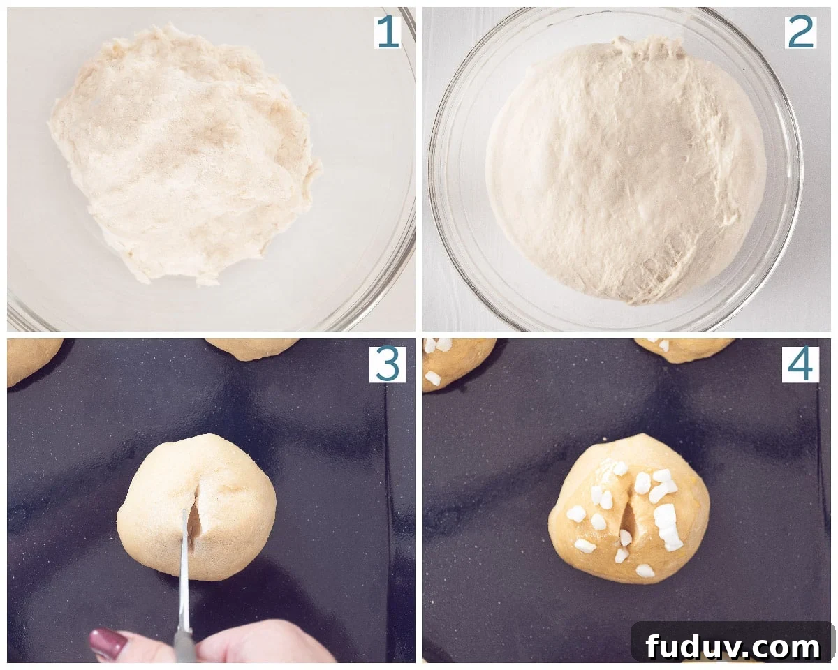 Dutch Suikerbrood: Traditional Cinnamon Sugar Buns Recipe 4 4 photos preparation collage Preparing Dutch Suikerbroodjes (sugar buns)