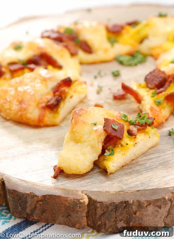 Keto Bacon, Egg and Cheese Breakfast Wreath Recipe