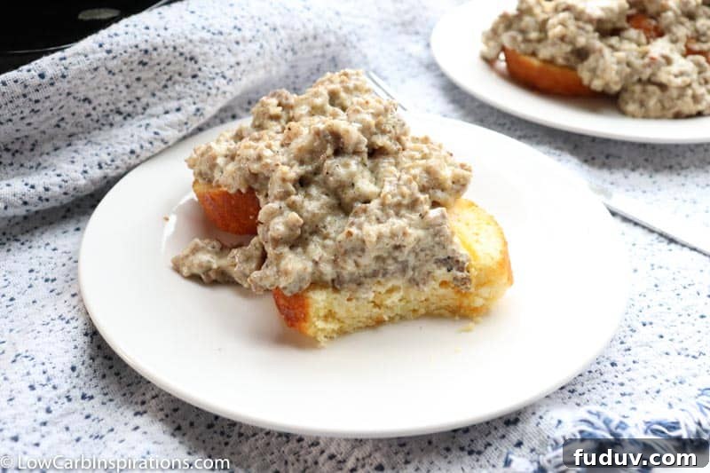 Low Carb Biscuits and Sausage Gravy Recipe