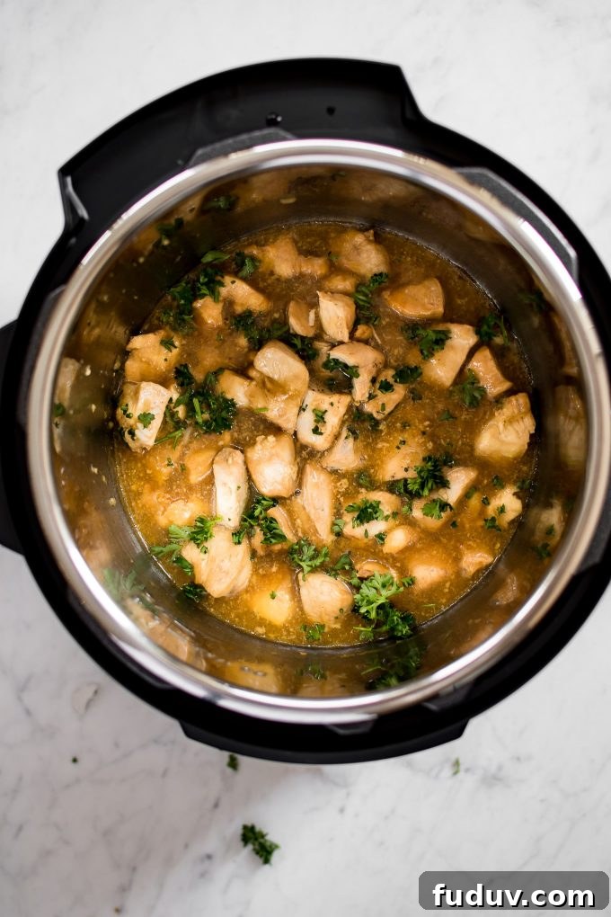 honey garlic chicken inside an Instant Pot