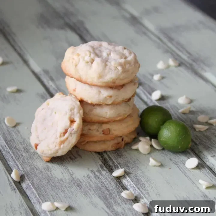 White Chocolate Macadamia Key Lime Cookies