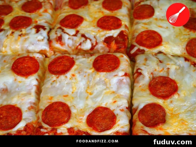 Old Forge style pizza is square, and has cuts instead of slices.