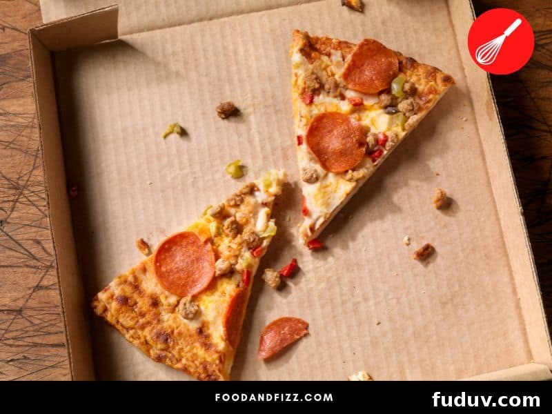 Leftover pizza, when properly stored and reheated, can still taste good the next day.