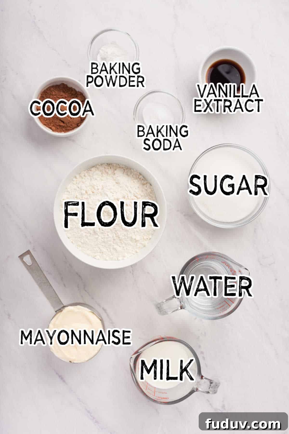 Ingredients on a white background.