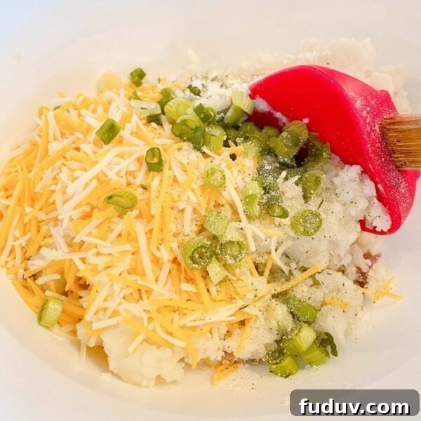 Bowl with Mashed Potato Cake Ingredients