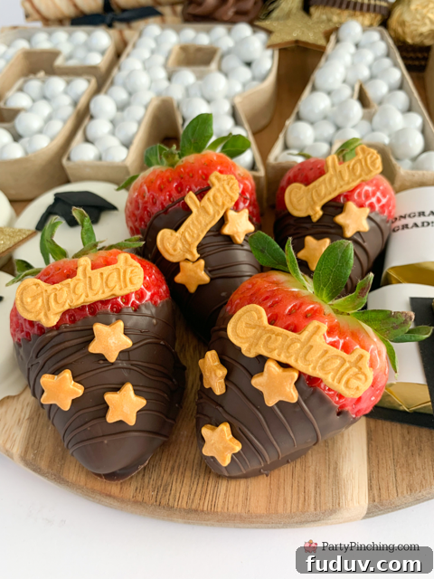 Graduation Dessert Board Ideas for Party-Worthy Celebration Treats 18 graduation dessert board, graduation charcuterie board, best graduation snack board ideas, best grad party ideas, best graduation open house party ideas, easy graduation food dessert snack appetizer recipes, best graduation decor ideas, graduation cap ferrero rocher, grad paper mache cardboard letter number candy dish, graduation cap oreos, graduation book yearbook hersheys nugget candy, graduation diploma cookies, graduation diploma brownies cupcakes, graduation dipped strawberries, fondant graduation decorations
