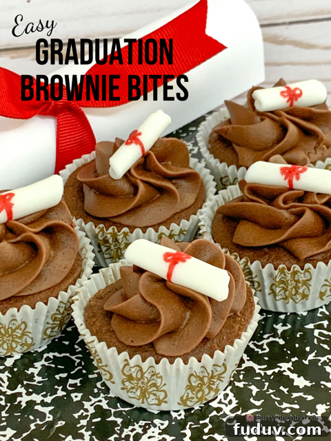 Graduation Dessert Board Ideas for Party-Worthy Celebration Treats 8 graduation diploma brownie bites, graduation brownies, graduation open house party treat dessert ideas, best grad party graduation open house food ideas recipes, graduation charcuterie dessert snack board, mini graduation brownies, cute graduation ideas, fondant graduation cupcake diploma recipe