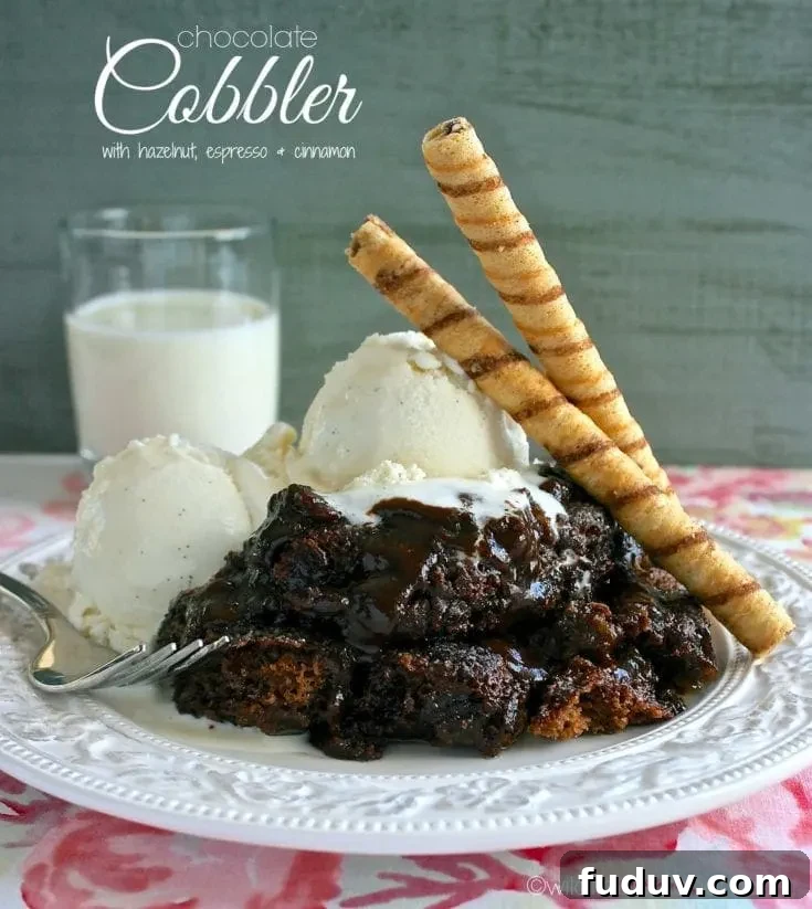 Chocolate Cobbler with Hazelnut, Espresso & Cinnamon