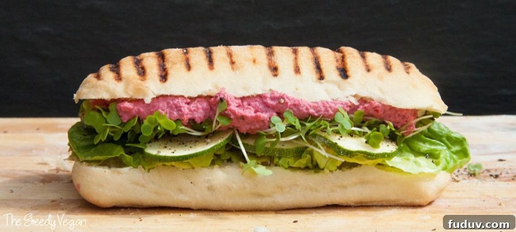 Vibrant Beet Hummus Recipe: Creamy, Tangy & Quick to Make 3 beet hummus sandwich 001