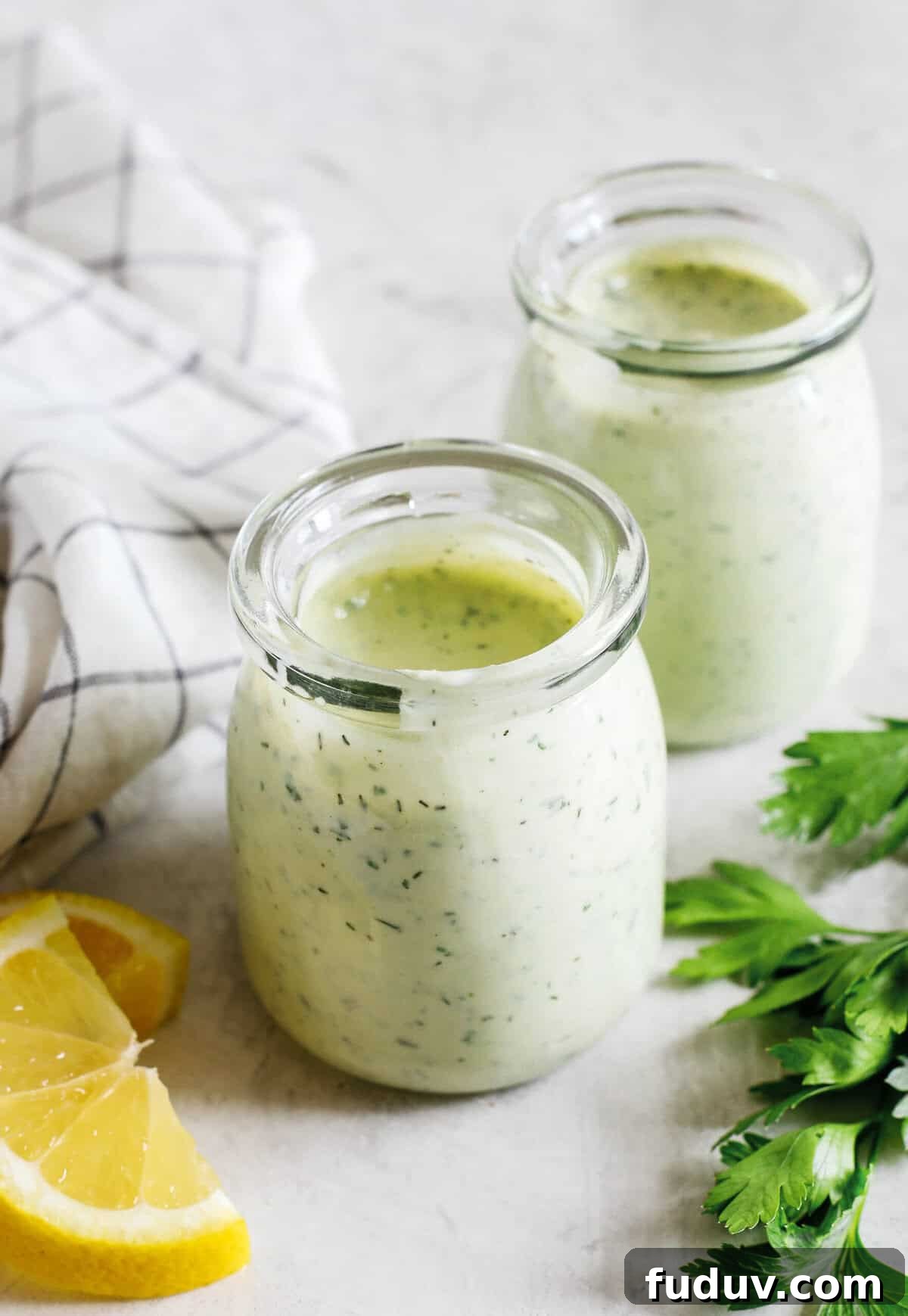 Creamy Avocado Ranch Dressing made healthier with Greek yogurt easily made in just 5 minutes with so much delicious flavor! Perfect for salads and dips for veggies!