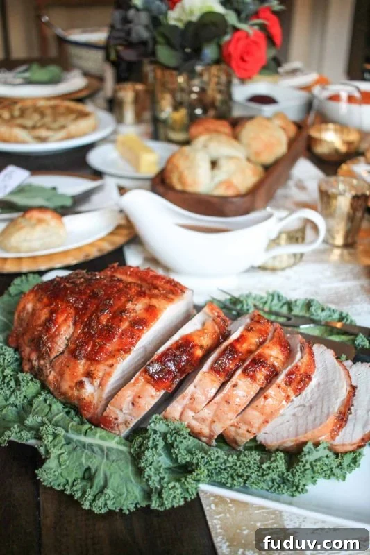 Honey Maple Turkey Breast | The easiest way to prepare turkey on Thanksgiving day! This delicious foolproof Honey Maple Turkey Breast recipe will be the star of the show.