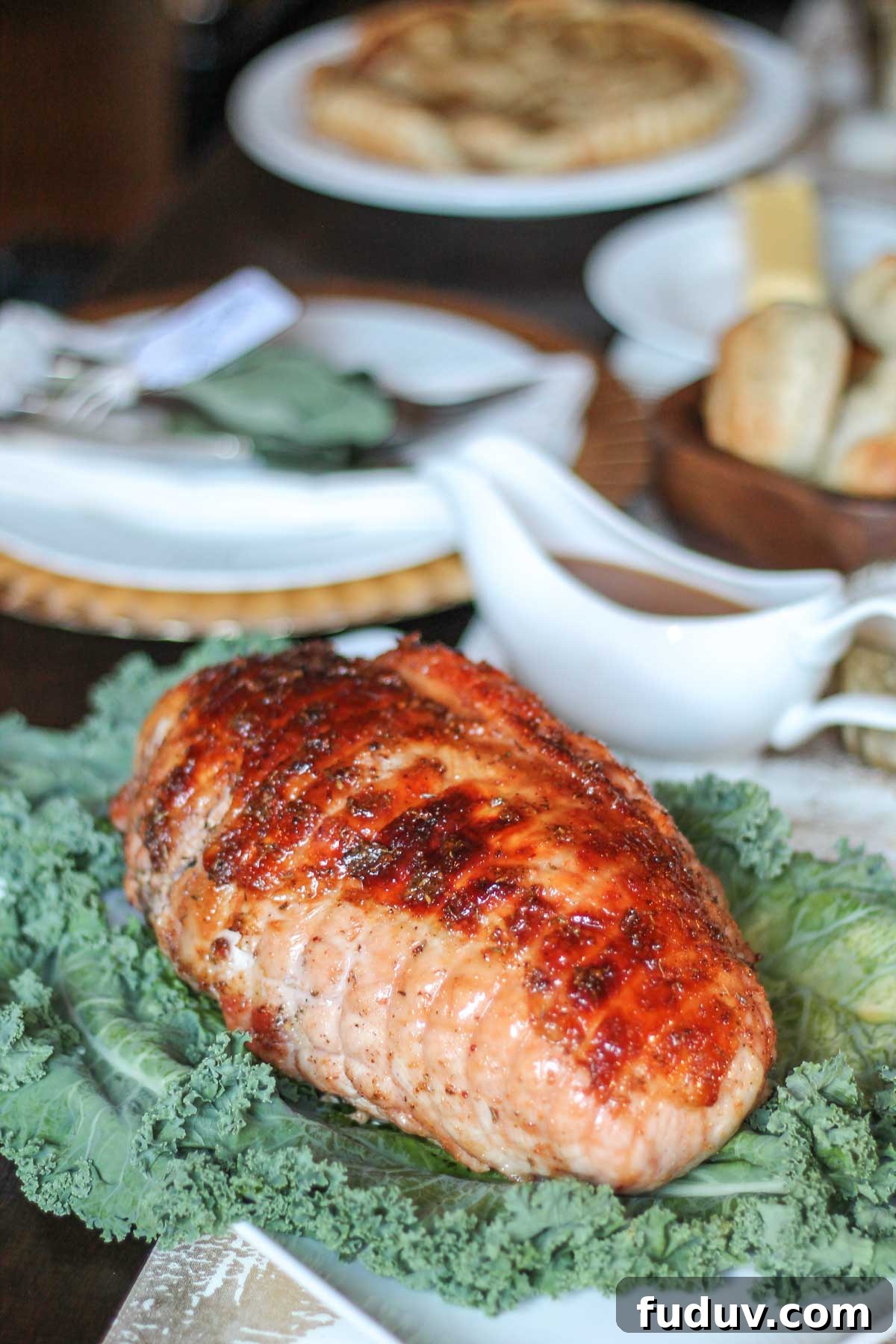 Honey Maple Turkey Breast | The easiest way to prepare turkey on Thanksgiving day! This delicious foolproof Honey Maple Turkey Breast recipe will be the star of the show.