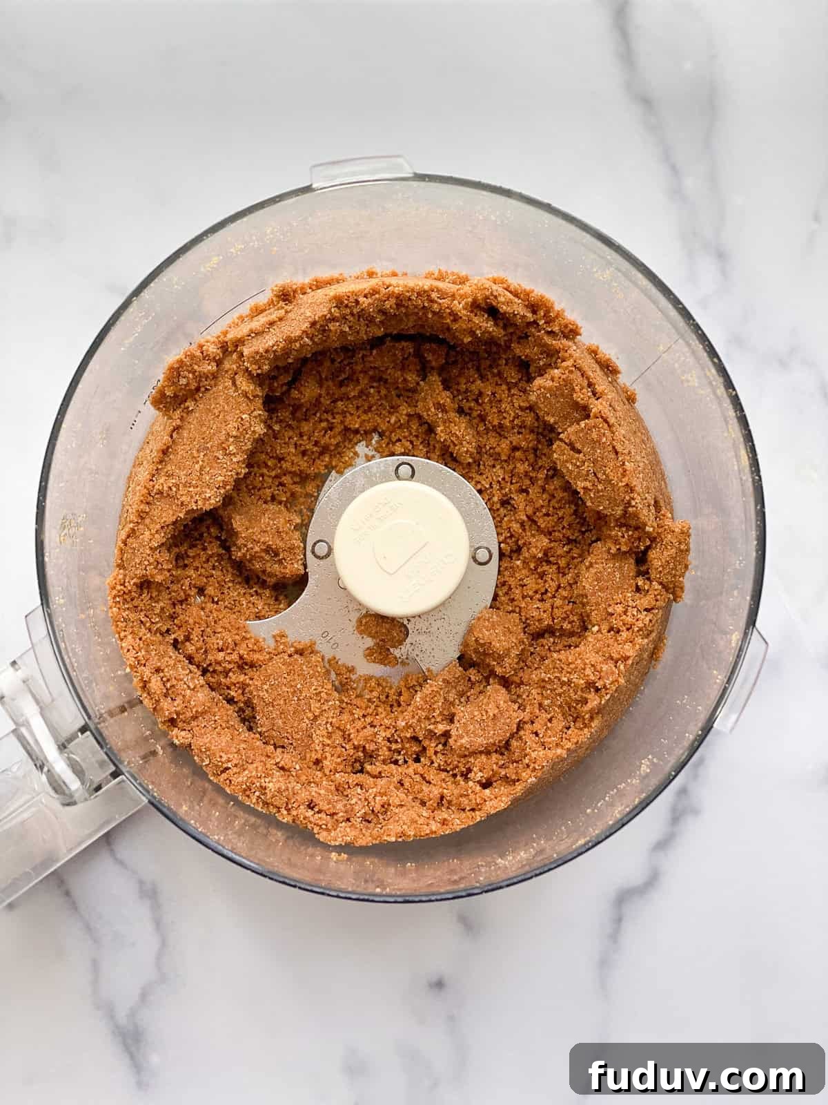 cookie crust mixed in food processor.