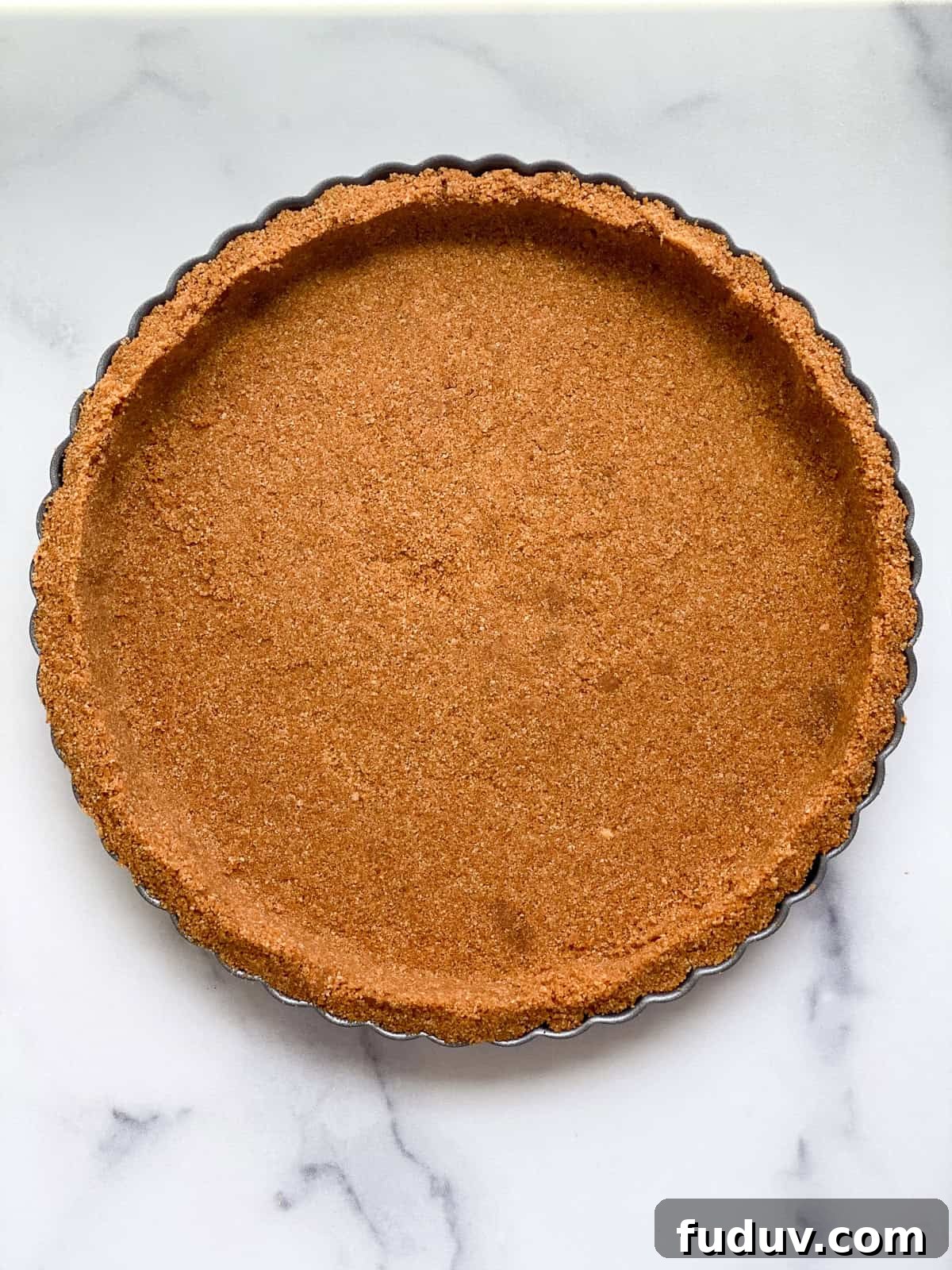 cookie crust baked and ready to fill.