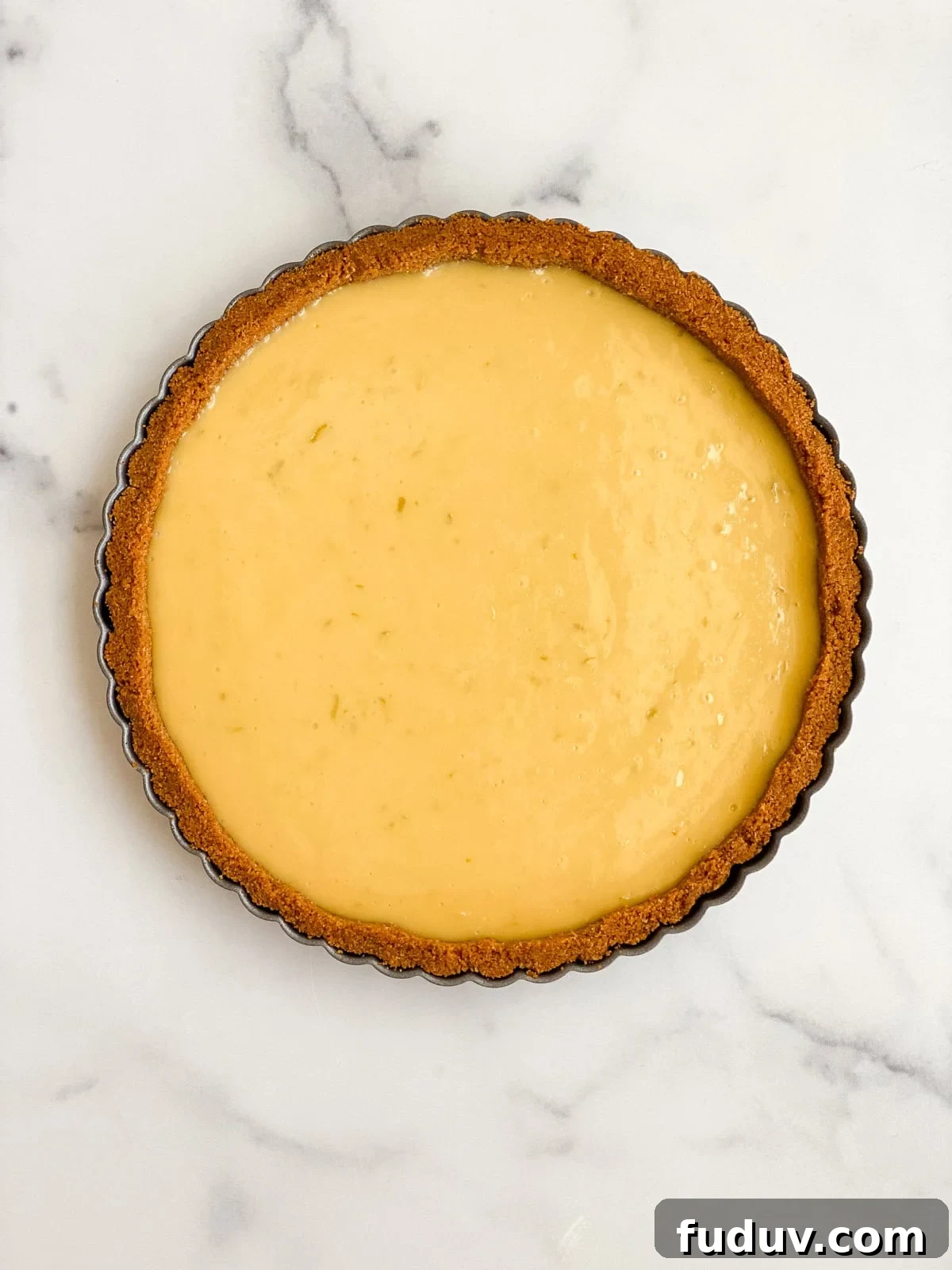 key lime pie right after baking.