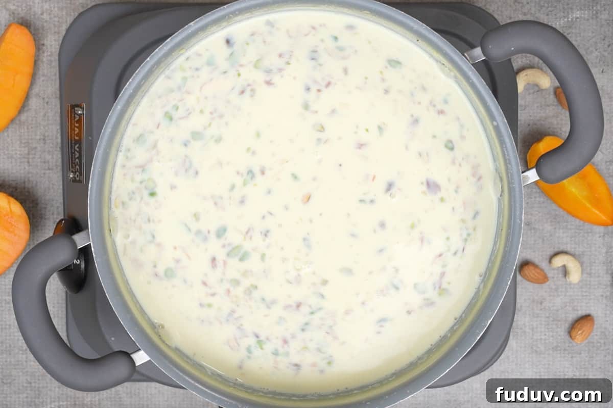 Creamy Mango Basundi Recipe: Authentic Indian Dessert Guide 5 Cooked basundi.