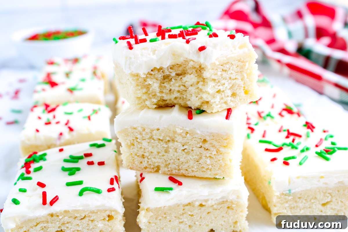 Three cookie bars stacked on each other.