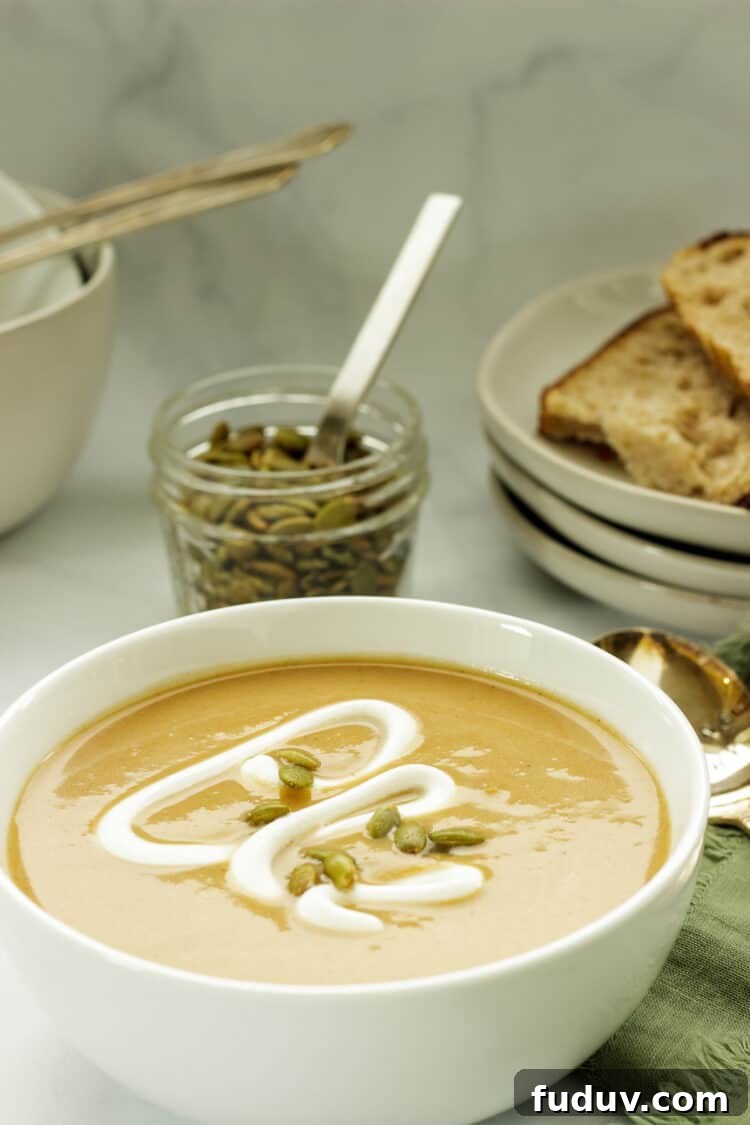 roasted acorn squash apple peanut soup