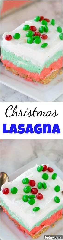 Festive Christmas Lasagna Dessert Recipe: Layered Holiday Treat 5 Christmas Lasagna Dessert Recipe - a creamy layered festive dessert that will impress at all your holiday get togethers.