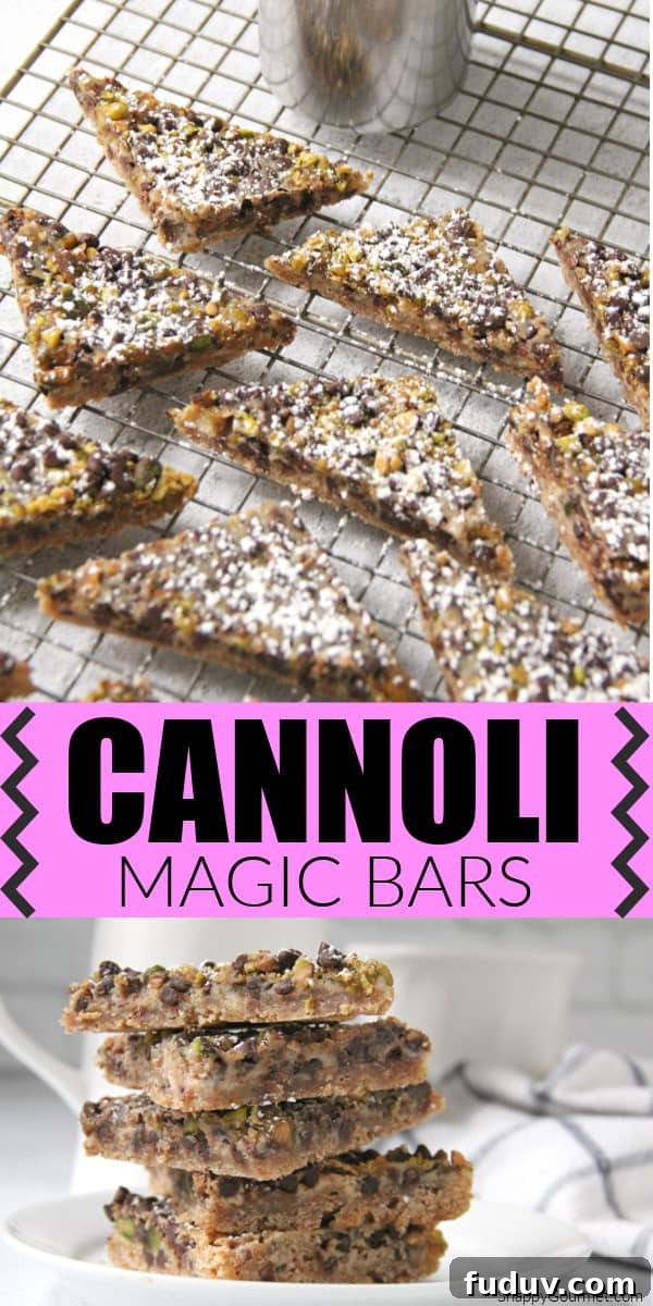 Cannoli Magic Bars recipe - simple ingredients in this layered cookie bar dessert magic bars collage