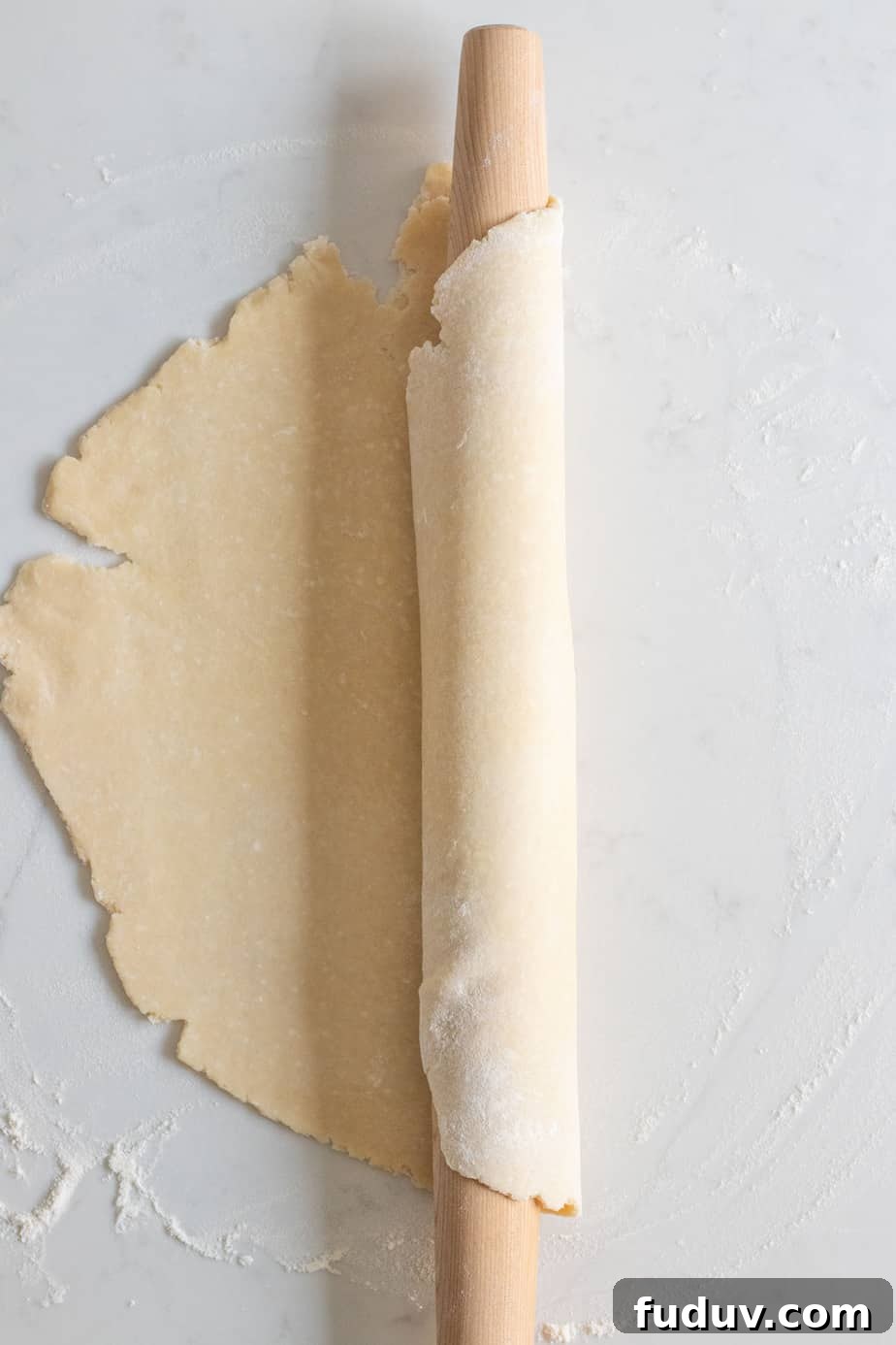 Peach Galette Recipe: Rustic Fresh Peach Tart for Summer 4 pie dough wrapped around rolling pin