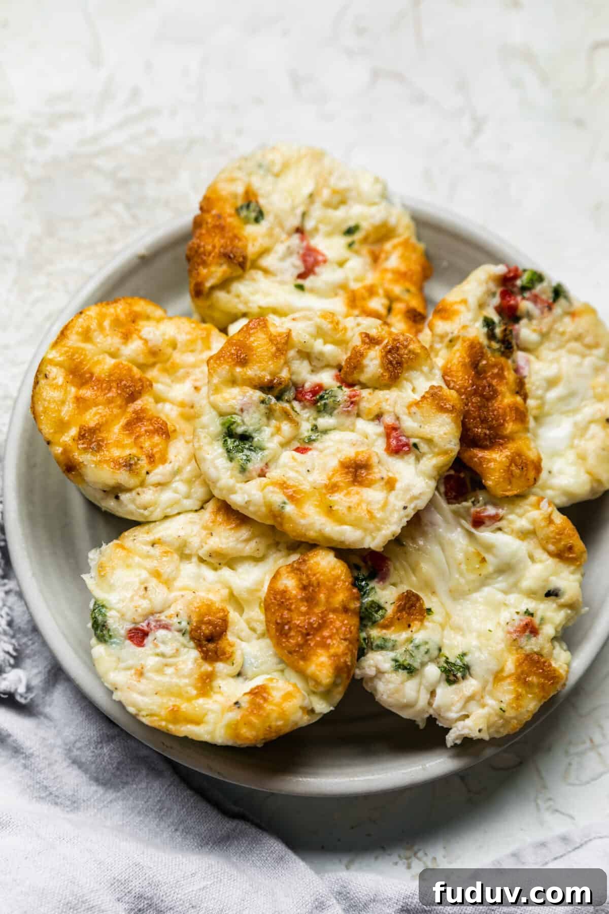 Roasted Red Pepper Egg White Bites with Goat Cheese 2 Roasted Red Pepper Egg White Bites