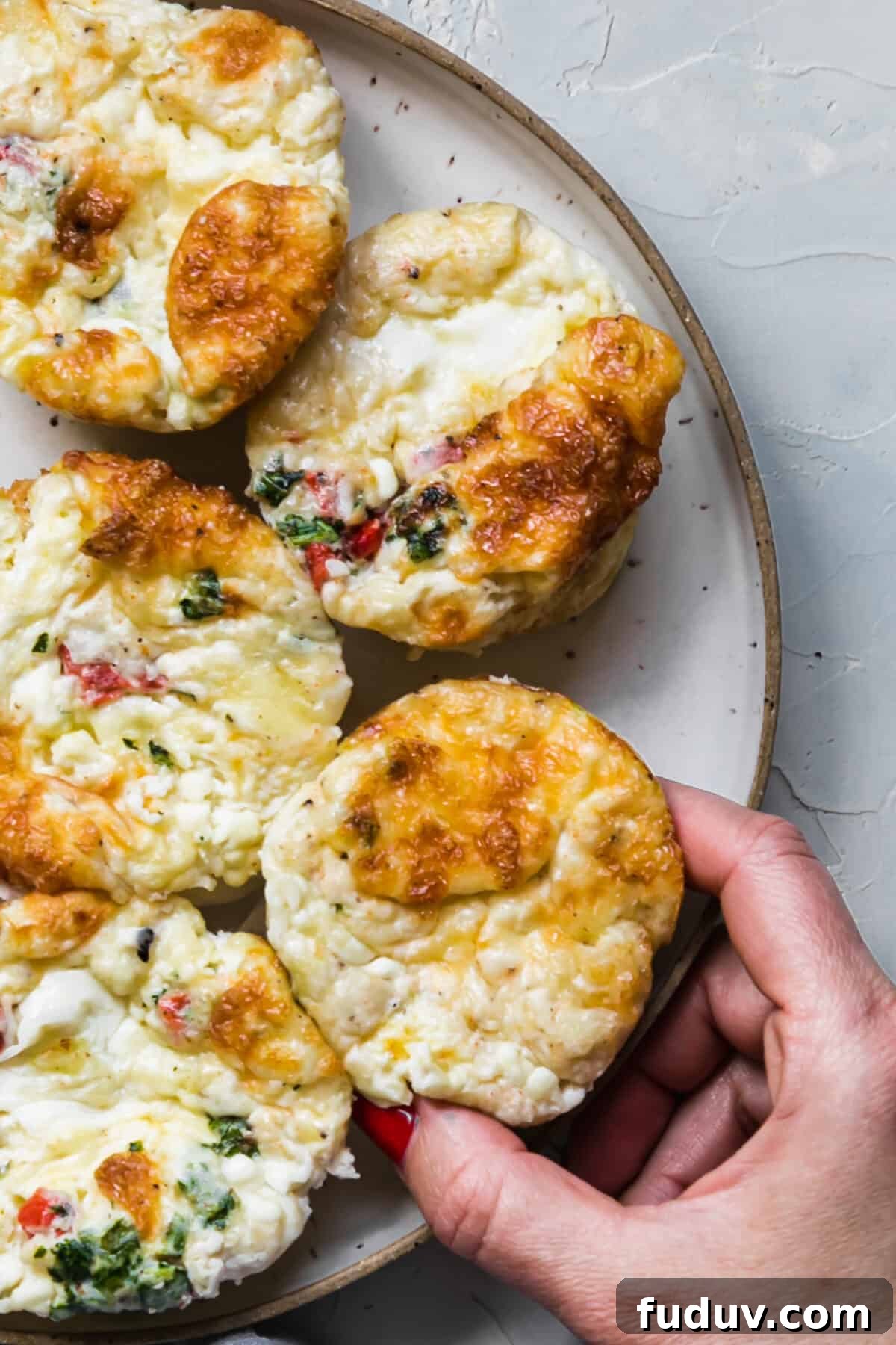 Roasted Red Pepper Egg White Bites with Goat Cheese 6 Roasted Red Pepper Egg White Bites
