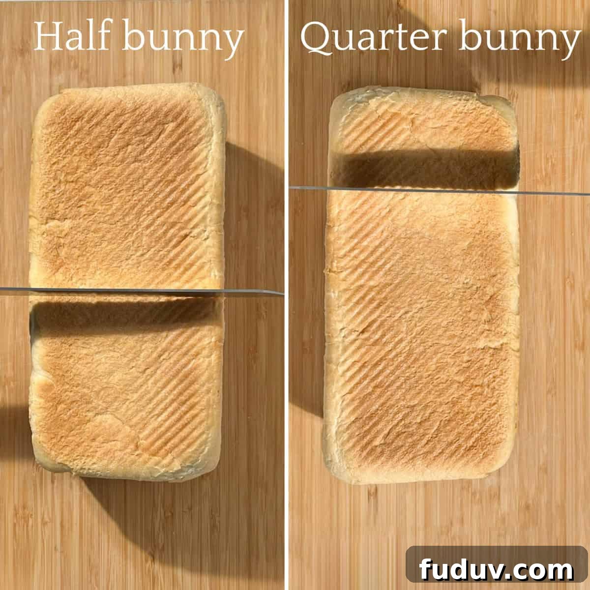 How to slice a quarter or a half bunny.