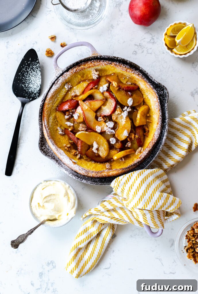Spiced Pear & Walnut Dutch Baby breakfast