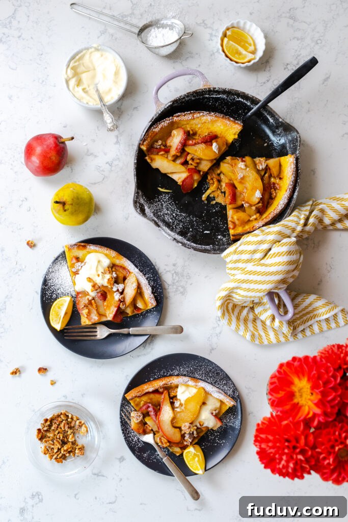 Spiced Pear & Walnut Dutch Baby for breakfast