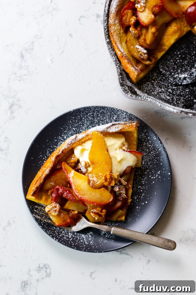 Slice of Spiced Pear & Walnut Dutch Baby