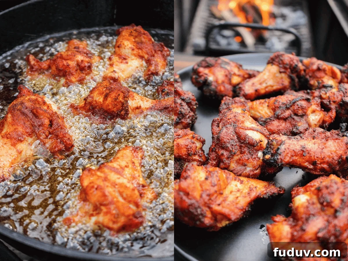 The fried chicken for the nacho wings.