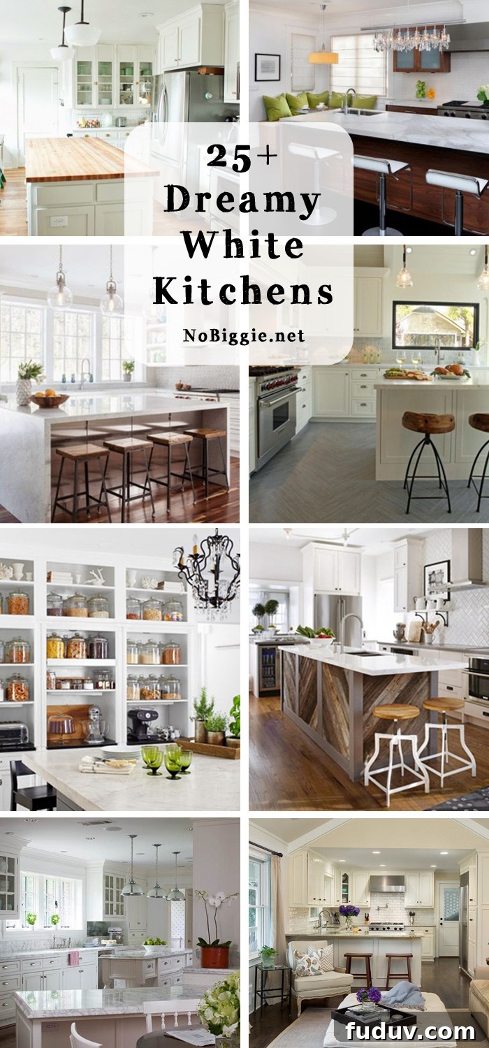 25+ Stunning All-White Kitchen Designs for Timeless Style 2 25+ dreamy white kitchens | NoBiggie.net