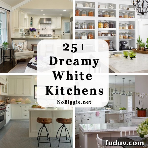 25+ Stunning All-White Kitchen Designs for Timeless Style 28 25+ dreamy white kitchen ideas | NoBiggie.net